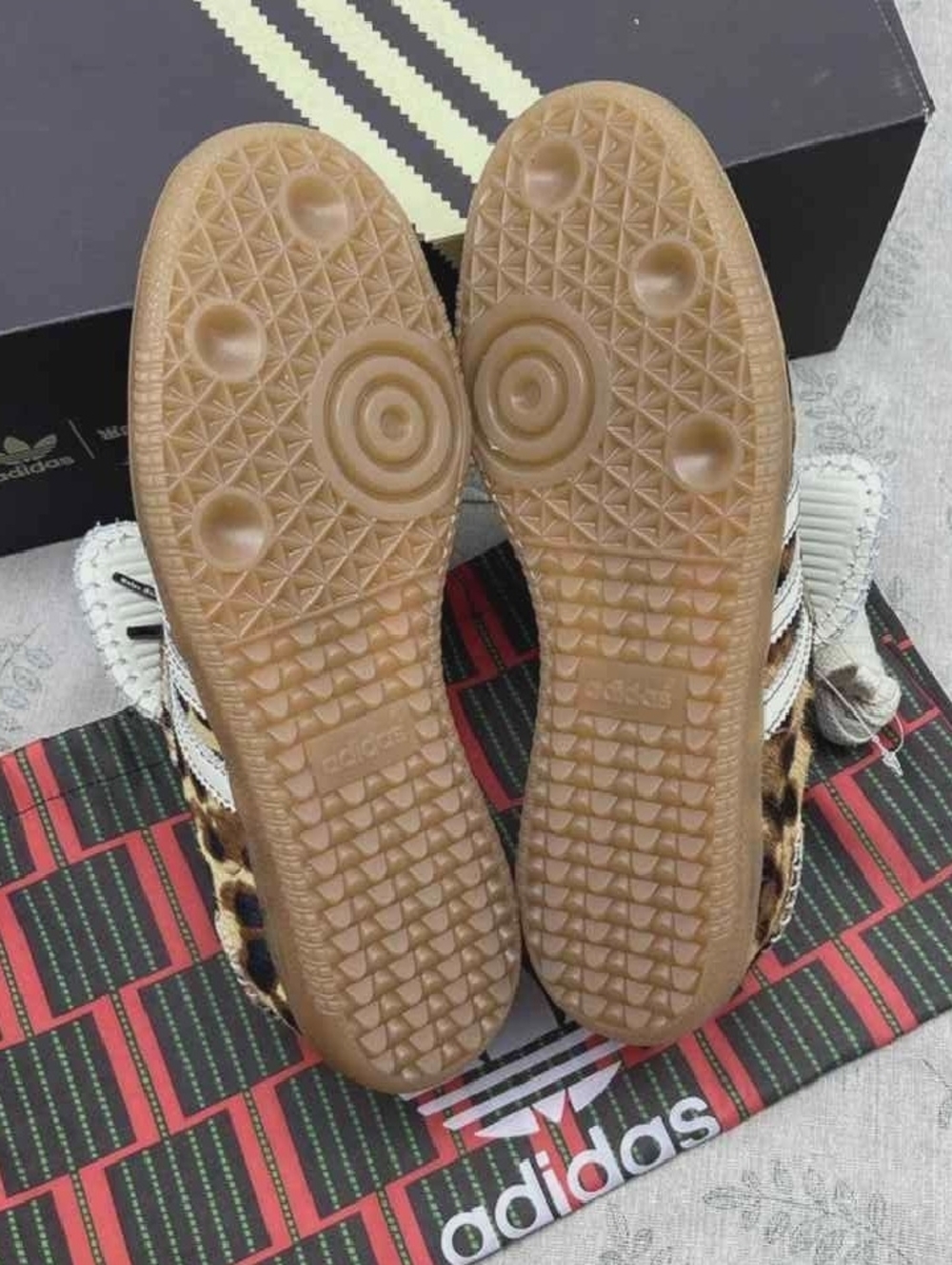 adidas Women's Leopard Print Sneakers with White Strap and Blue Lining - Picture 6 of 6